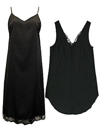 BLACK Assorted Lace Trim Vest & Cami Dress - Size 12 to 24