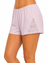 BLUSH-PINK Super Soft Modal Blend Lace Panel Shorts - 8/10 to 12/14 (Small to Large)