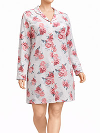 Disney LIGHT-PINK Pure Cotton Floral Minnie Mouse Silhouette Nightshirt - Size 8 to 20