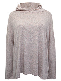 PINK Hooded Loungewear Top - Plus Size 16 to 18 (L to XL)