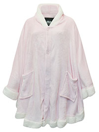 PINK Supersoft Sherpa Fleece Hooded Poncho - Freesize (Fits Regular & PLUS Size)