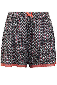 GREY Cotton Blend Lace Trim Printed Shorts - Plus Size 20/22 to 24/26 (XL to XXL)