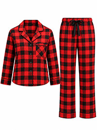 RED BLACK Buffalo Check Pyjama Set - Size M to XXL