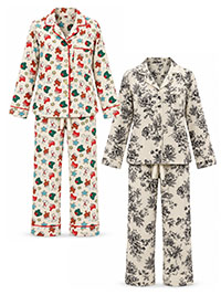 MIXED PRINT Cotton Pyjama Sets - Size S to L