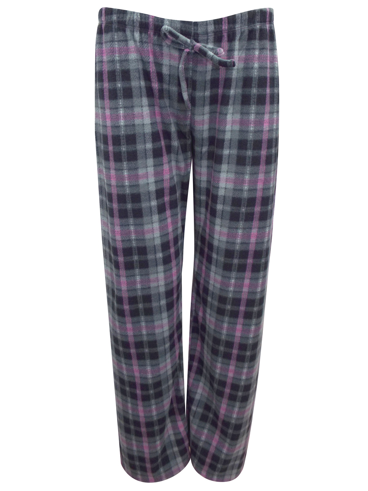Marks and Spencer - - M&5 GREY Supersoft Checked Fleece Pyjamas - Size ...