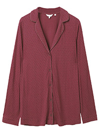 Fat Face DARK-BERRY Modal Blend Mini Hearts Night Shirt - Size 12 to 16