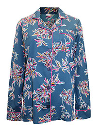 TEAL Printed Revere Collar Pyjama Top - Size 8 to 18/20 (S to XL)