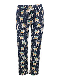 FF NAVY Festive Llama Lounge Pants - Size 10 to 14