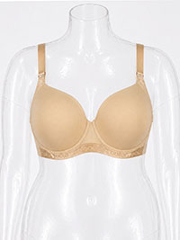 Plus Size Latte Ultra Smooth Super Soft Padded T-shirt Bra - Size 38 to 46 (D to G Cups)