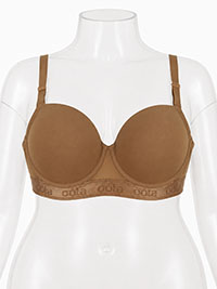 Plus Size Mocha Ultra Smooth Super Soft Padded T-shirt Bra - Size 38 to 44 (D to G Cups)