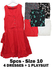 S/DAR ASSORTED Printed & Lace Viscose Dresses & Playsuit - Size 10