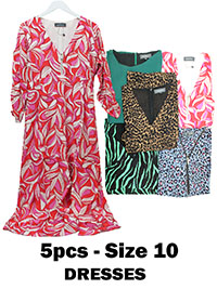 S/DAR ASSORTED Plain & Printed Viscose Dresses - Size 10