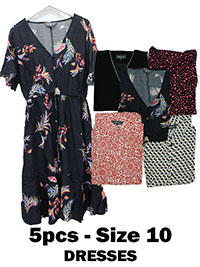 S/DAR ASSORTED Plain & Printed Viscose Dresses - Size 10