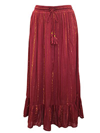 PLUM Metallic Thread Tiered Skirt with Tassel Ties - Size 10 to 18