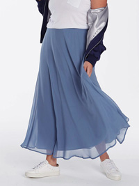 SMOKEY-BLUE Floaty Woven Maxi Skirt - Plus Size 12 to 28 SMOKEY-BLUE Floaty Woven Maxi Skirt - Plus Size 12 to 28