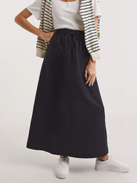 NAVY Linen Blend Maxi Skirt - Plus Size 14 to 32