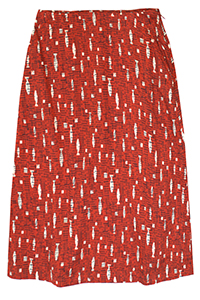 SS BRICK-RED 50's Fish Sunbaked Paint Pot Skirt - Size 6 to 20