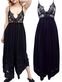 Free People BLACK Wild Eyes Jumpsuit - Size 4/6 to 16/18 (XSmall to Large)