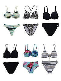 ASSORTED Printed and Plain Bikini Sets - Size 10 to 12