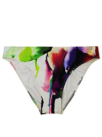 MULTI Printed High Leg Bikini Bottoms - Size 8 to 12 (36 to 40)