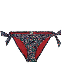 PURPLE Floral Print Tie Side Bikini Bottoms - Size 10 to 18