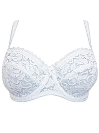WHITE All-Over Floral Lace Non-Padded Multiway Bra - Size 32 to 42 (B-C-D)