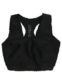 BLACK Extra High Impact Non-Wired Sports Bra - Size 32 to 42 (A-B-C-D-DD-E)