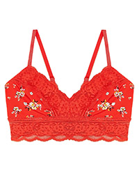 FLAME Lace Trim Non Wired Bralette - Plus Size 14 to 22