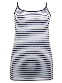 NAVY Cotton Rich Slim Fit Striped Cami Top - Size 6 to 22