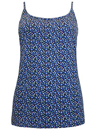 BLUE Cotton Rich Floral Print Cami Top - Size 6 to 24