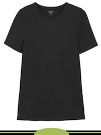 BLACK Cotton Rich Fitted T-Shirt - Size 6 to 12