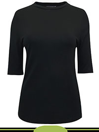 BLACK Fitted Short Sleeve T-Shirt - Size 6 to 22