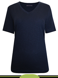 NAVY Pure Cotton V-Neck Straight Fit T-Shirt - Size 6 to 24