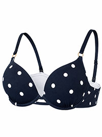 NAVY Underwired Plunge Bikini Top - Size 36 to 40 (D-DD-E)