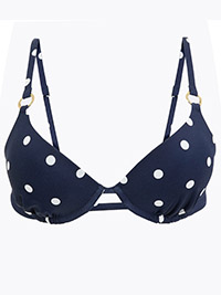 NAVY Underwired Plunge Bikini Top - Size 36 to 40 (D-DD-E)