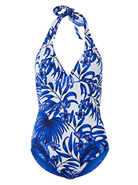 CREAM Secret Slimming Palm Print Padded Swimsuit - Size 10 to 14