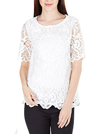 FC WHITE Nebraska Lace Top - Size 4 to 16