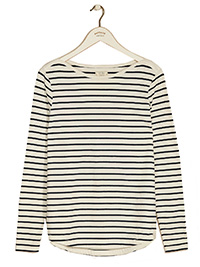 FF IVORY Long Sleeve Breton Stripe T-Shirt - Size 6 to 18