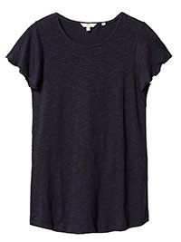 NAVY Modal Blend Flutter Sleeve Top - Size 6 to 14