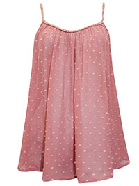 ANTIQUE-ROSE Dobby Spotted Swing Cami Top - Plus Size 12 to 26