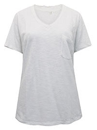 FF WHITE Maggie V-Neck Organic Cotton T-Shirt - Size 14 to 16