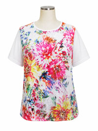 PINK Floral Print Lace Top - Plus Size 20/22 to 24/26 (P1 to P2) PINK Floral Print Lace Top - Plus Size 20/22 to 24/26 (P1 to P2)