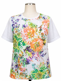 ORANGE Floral Print Lace Top - Plus Size 20/22 to 24/26 (P1 to P2) ORANGE Floral Print Lace Top - Plus Size 20/22 to 24/26 (P1 to P2)