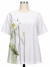 KHKAI Cotton Rich Embroidered Floral Print Top - Plus Size 20/22 to 24/26 (P1 to P2) KHKAI Cotton Rich Embroidered Floral Print Top - Plus Size 20/22 to 24/26 (P1 to P2)