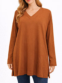 AUBURN Supima Cotton Long Sleeve Tunic - Size 8 to 24/26 (US XS to 3X)