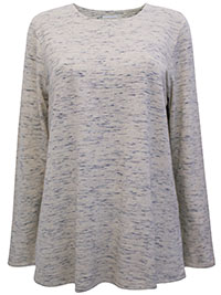 J.Jill GREY-MARL Modal Blend Long Sleeve Top - Size 8 to 22 (US XS to 2X)