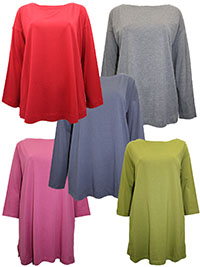 ASSORTED Supima Cotton Forward Seam Tops & 3/4 Sleeve Tunics - Plus Size 12/14 to 18 (US M to XL)