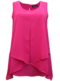 PINK Sleeveless Chiffon Overlay Top - Size 8 to 22