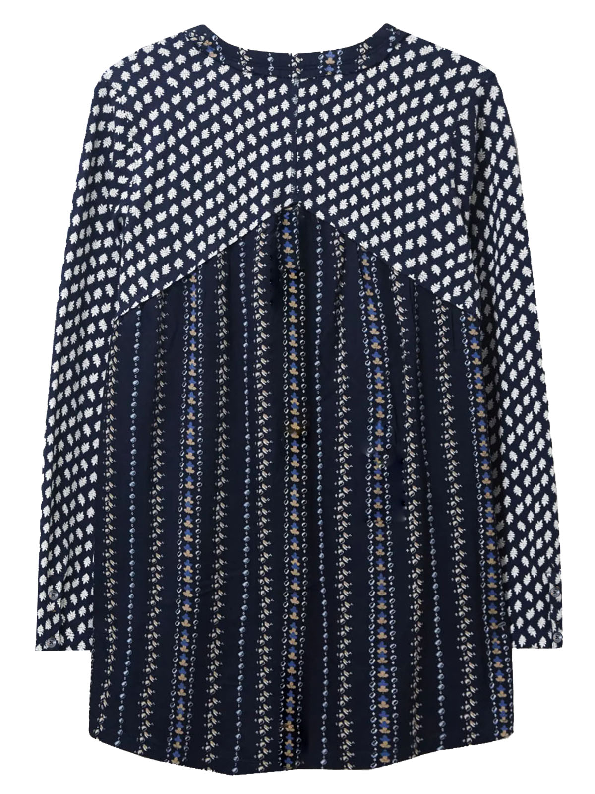White Stuff - - NAVY Tammy Double Button Henley Textured Tunic - Size ...