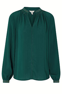 MSN DEEP-GREEN Tape Embroidered Long Sleeve Top - Size 8/10 to 20/22 (S to XL)